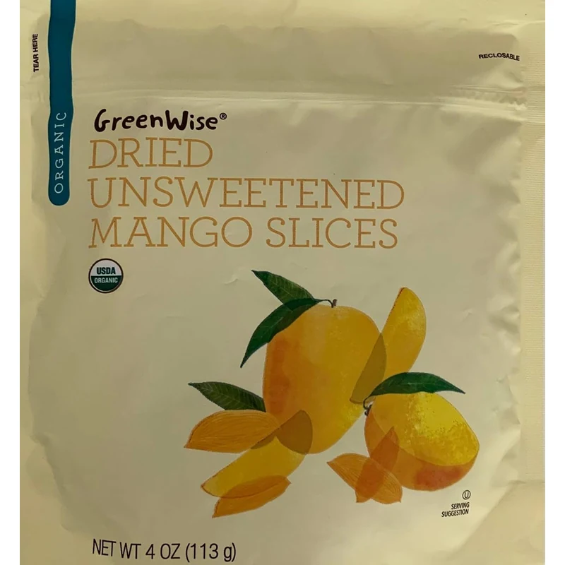 Organic dried unsweetened mango slices GreenWise Organic grocery