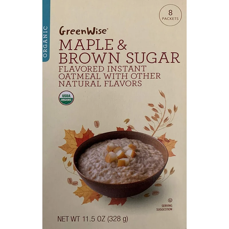 Organic maple brown sugar instant oatmeal GreenWise Organic grocery